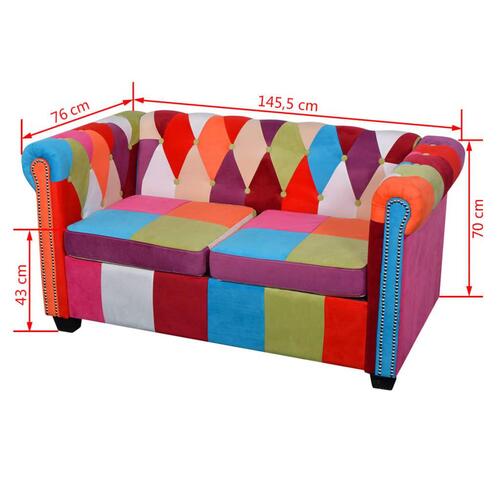 2-personers Chesterfield sofa stof
