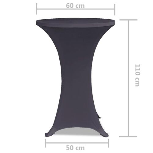 Bordovertræk i stretch 2 stk. 60 cm antracit