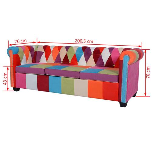3-personers Chesterfield sofa stof