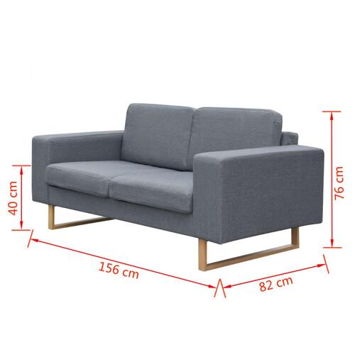 2-personers sofa stof lysegrå