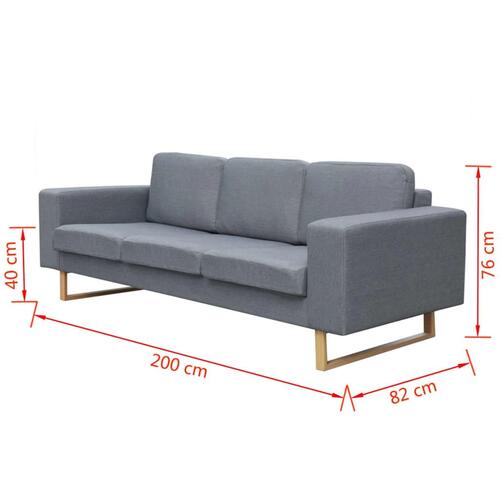 3-personers sofa i stof, lysegrå