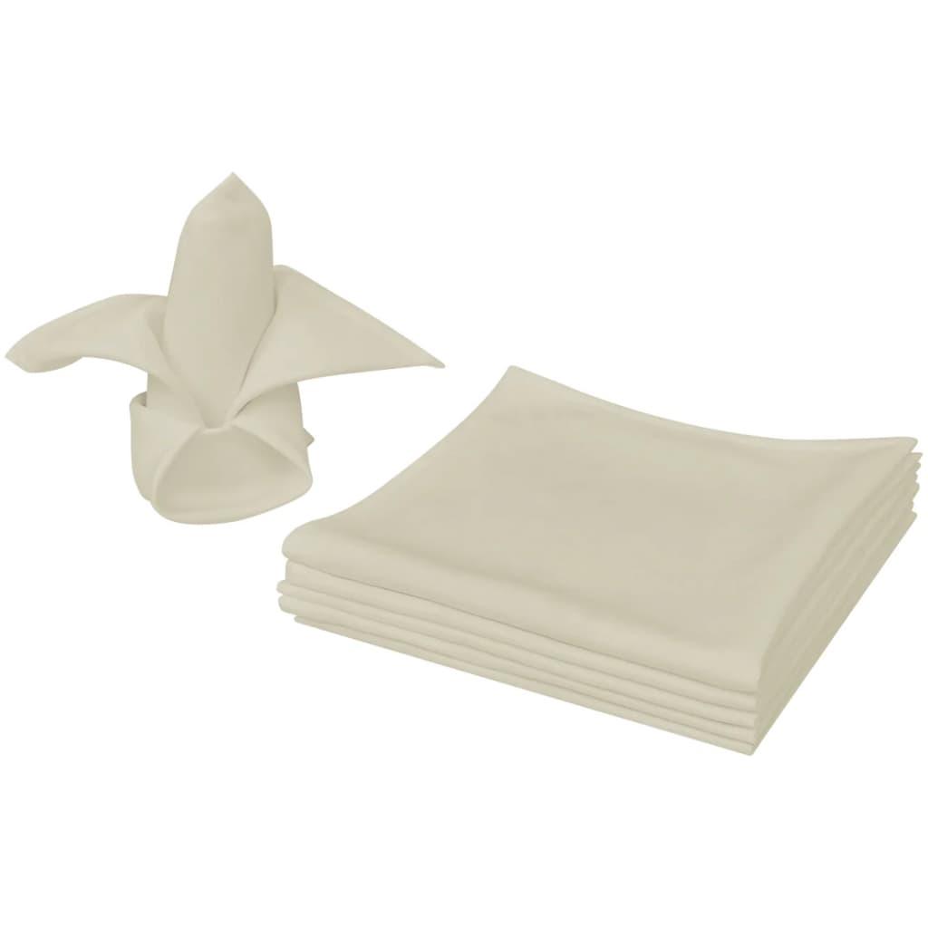 Middagsservietter 25 stk. cremefarvet 50x50 cm