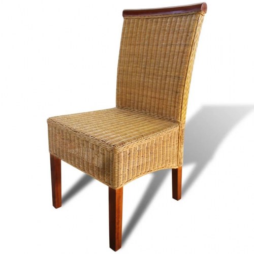 Spisebordsstole 2 stk. naturligt rattan brun