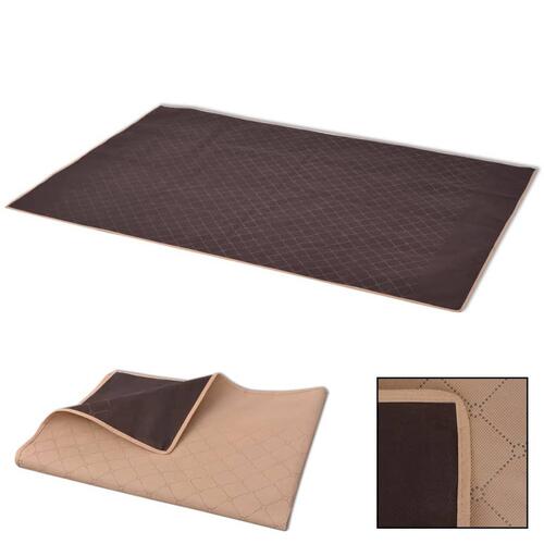 Picnictæppe beige og brun 100x150 cm