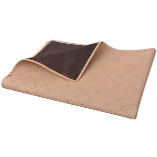 Picnictæppe beige og brun 100x150 cm