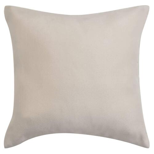 Pudebetræk 4 stk. 40x40 cm polyester imiteret ruskind beige