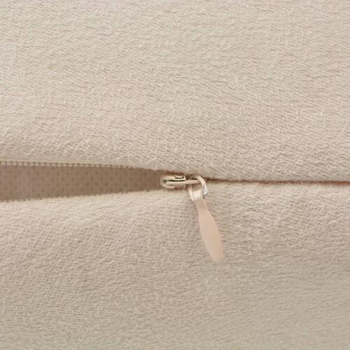Pudebetræk 4 stk. 50x50 cm polyester imiteret ruskind beige
