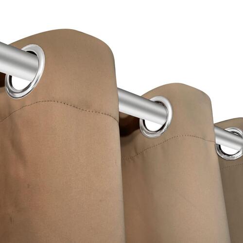 Lysdæmpende gardiner 2 stk. med metalsnøreringe 135x175 cm cremefarvet