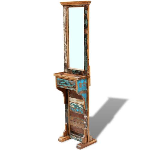 Entrespejl 47x23x180 cm massivt genbrugstræ