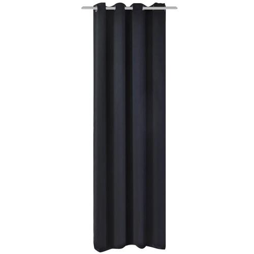 Mørklægningsgardin med metalsnøreringe 270x245 cm sort