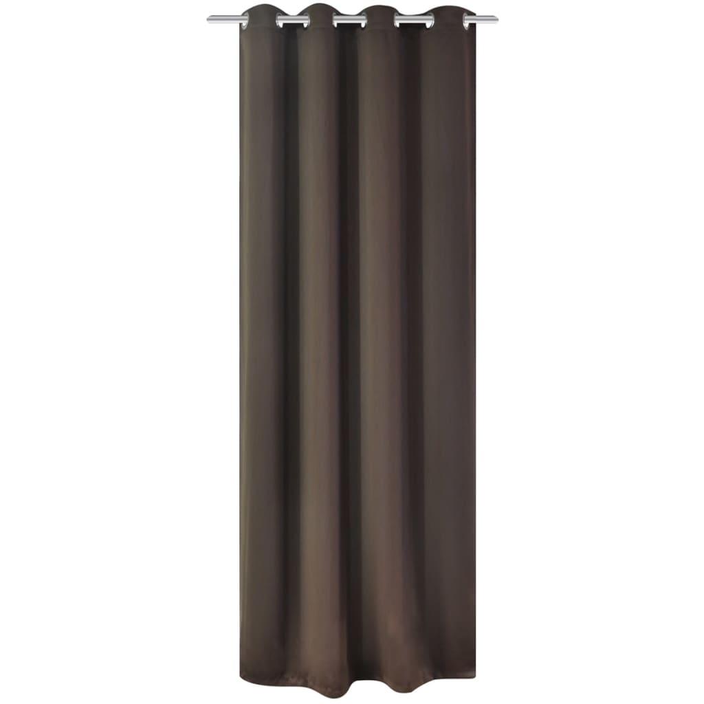 Mørklægningsgardin med metalsnøreringe 270x245 cm brun