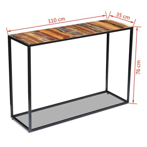 Aflastningsbord 110x35x76 cm massivt genbrugstræ