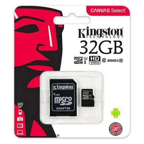 Kingston Canvas Select Plus microSD-kort 32 GB med SD-adapter - 100 MB/s, exFAT, UHS-I U1 Class 10