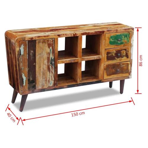 Skænk 150x40x86 cm massivt genbrugstræ