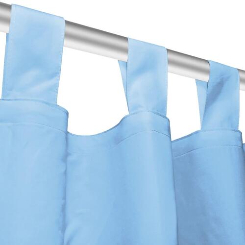 Gardiner i mikro-satin 2 stk. med løkker 140 x 225 cm turkis