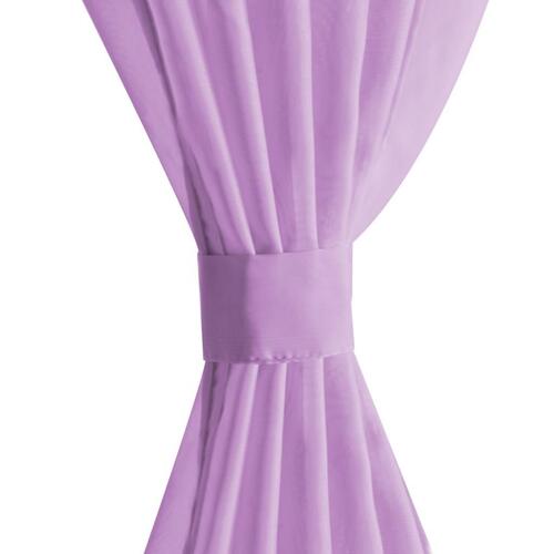 Voile-gardiner 2 stk. 140x245 cm lilla