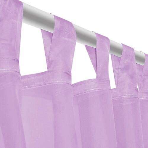 Voile-gardiner 2 stk. 140x245 cm lilla