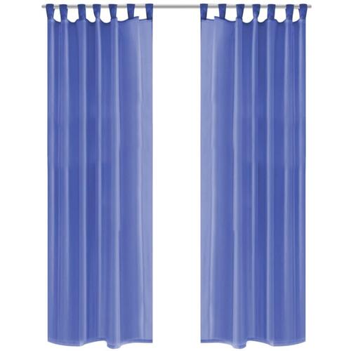 Voile-gardiner 2 stk. 140x225 cm kongeblå