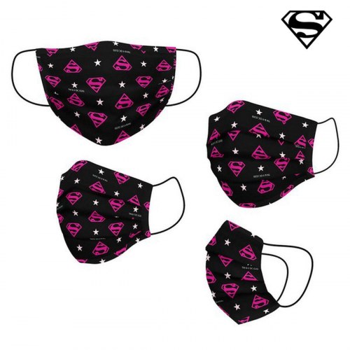 Genanvendelig stofmaske til børn - DC Super Hero Girls, sort