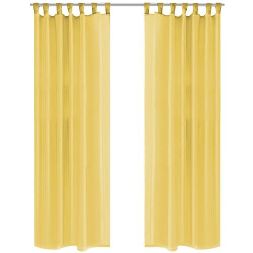 Voile-gardiner 2 stk. 140x175 cm gul