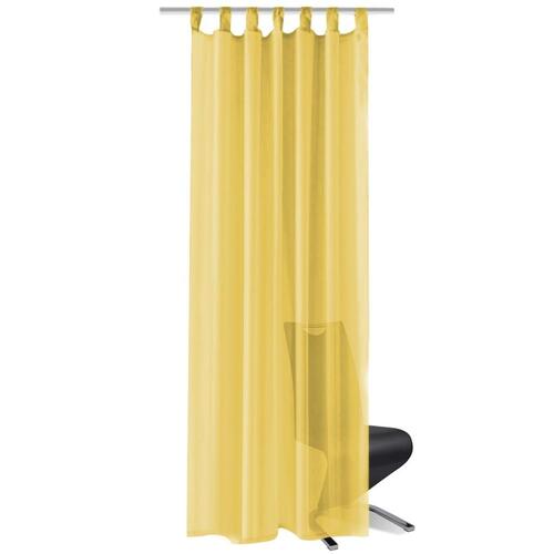 Voile-gardiner 2 stk. 140x175 cm gul