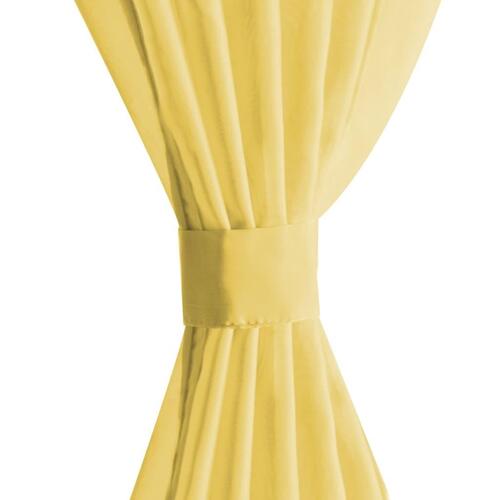Voile-gardiner 2 stk. 140x175 cm gul
