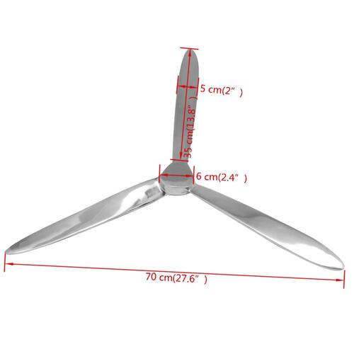 Vægmonteret propel aluminium sølv 70 cm