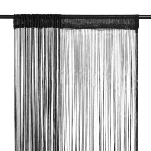 Trådgardiner 2 stk. 100 x 250 cm sort