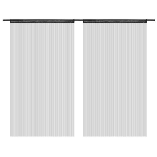 Trådgardiner 2 stk. 100 x 250 cm sort