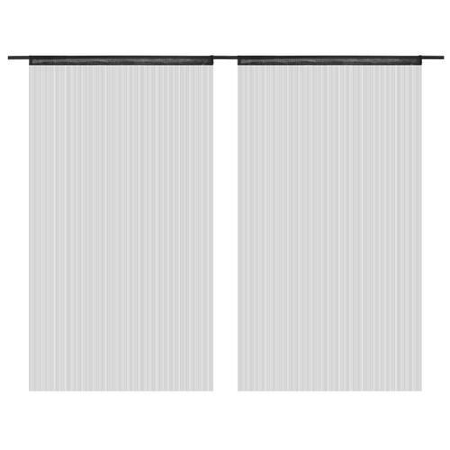 Trådgardiner 2 stk. 140 x 250 cm sort