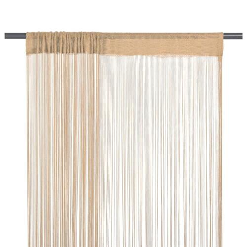 Trådgardiner 2 stk. 100 x 250 cm beige