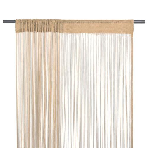 Trådgardiner 2 stk. 140 x 250 cm beige