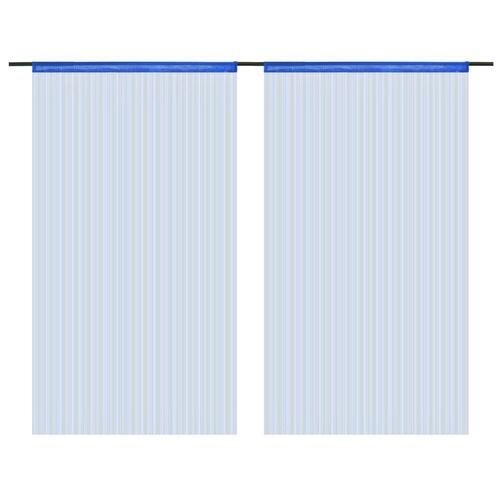 Trådgardiner 2 stk. 100 x 250 cm blå