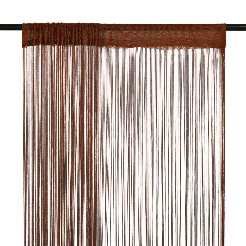 Trådgardiner 2 stk. 100 x 250 cm brun