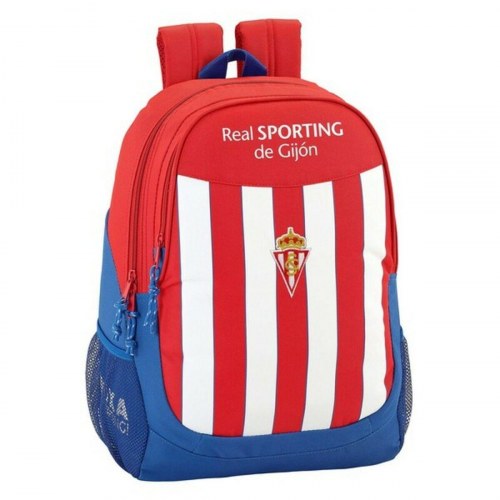 Real Sporting de Gijón skoletaske - rød/hvid børnerygsæk