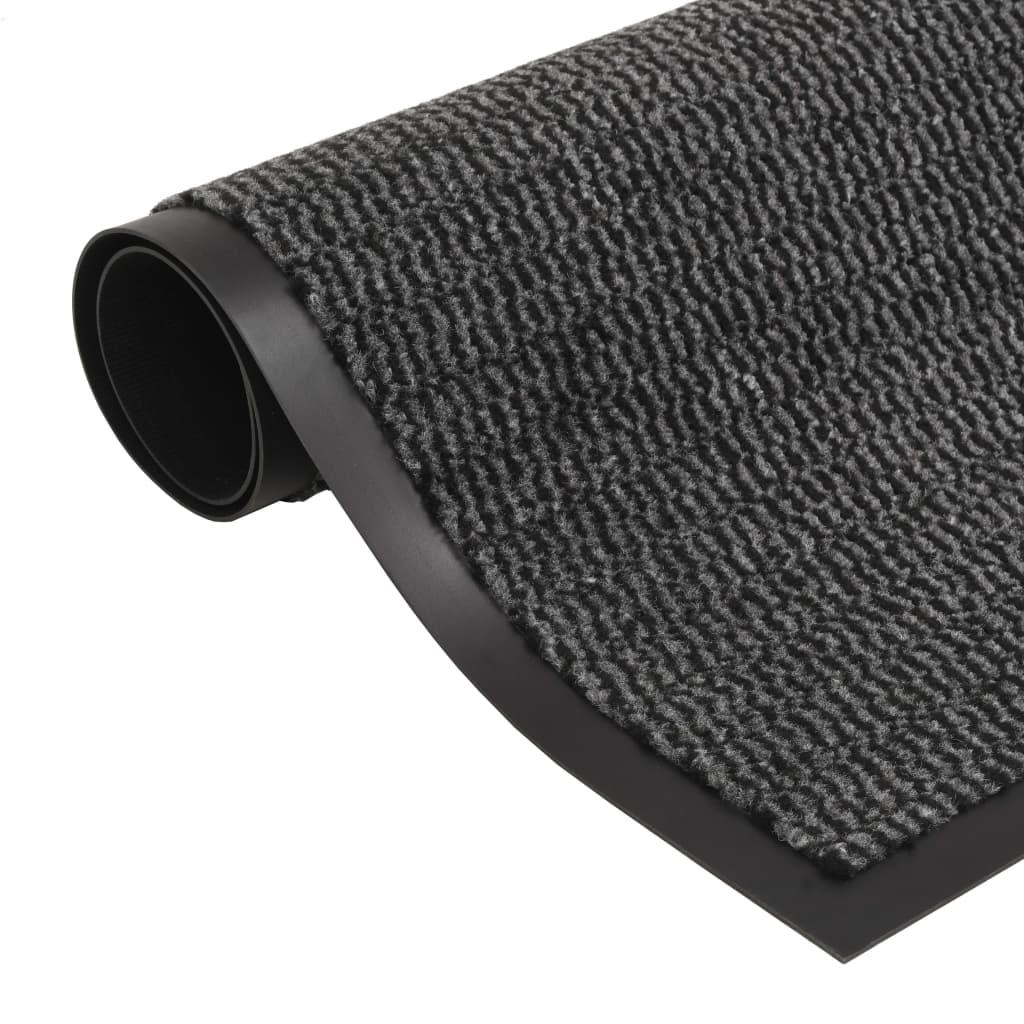 Måtte med støvkontrol rektangulær tuftet 80 x 120 cm antracitgrå