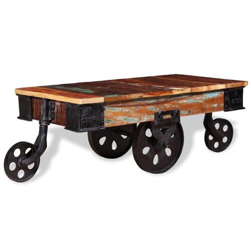Sofabord 90x45x35 cm massivt genbrugstræ