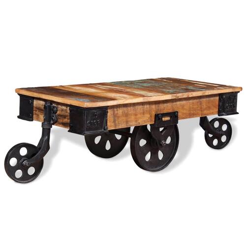 Sofabord 90x45x35 cm massivt genbrugstræ
