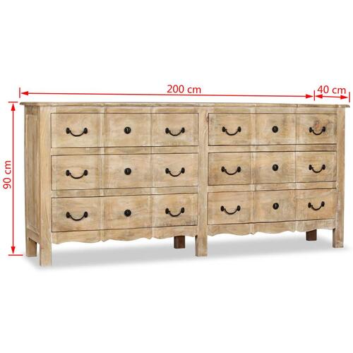 Skænk 200x40x90 cm massivt mangotræ