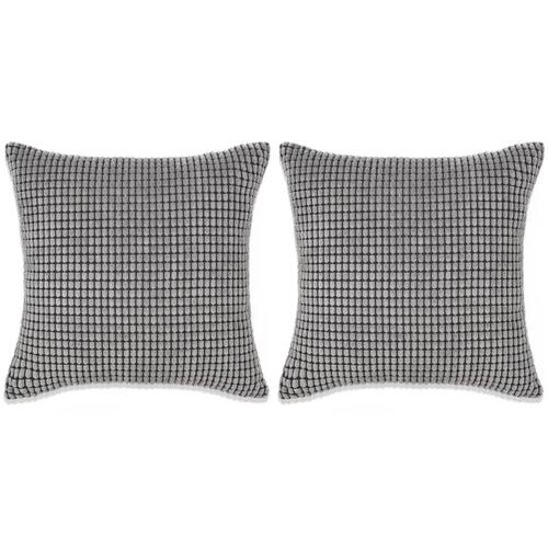 Pudesæt 2 stk. velour 45 x 45 cm grå