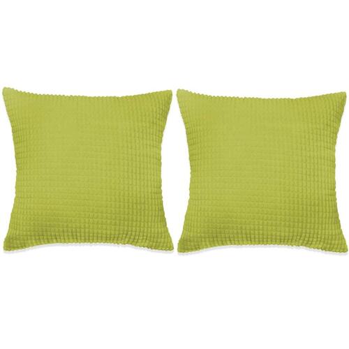 Pudesæt 2 stk. velour 60 x 60 cm grøn