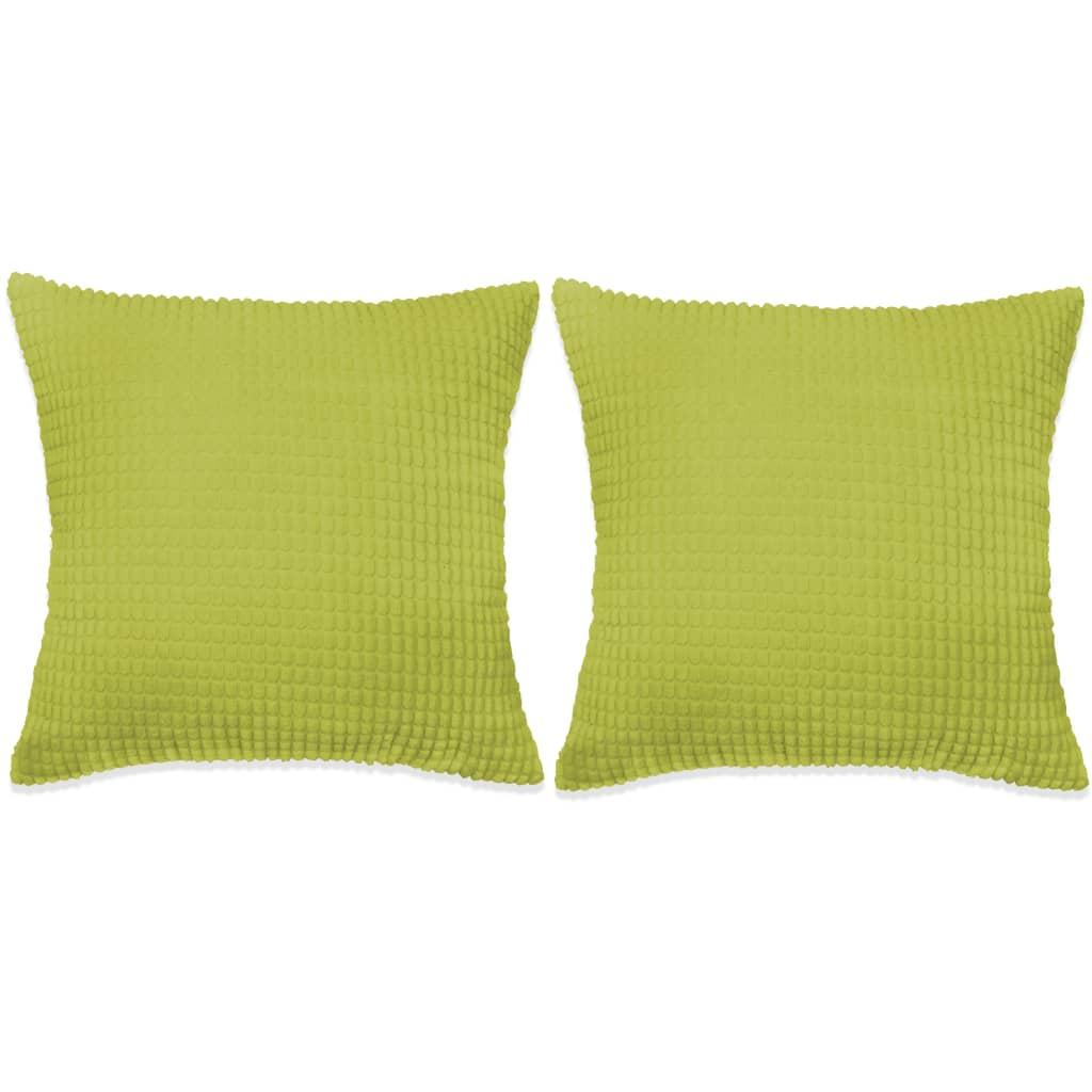 Pudesæt 2 stk. velour 60 x 60 cm grøn