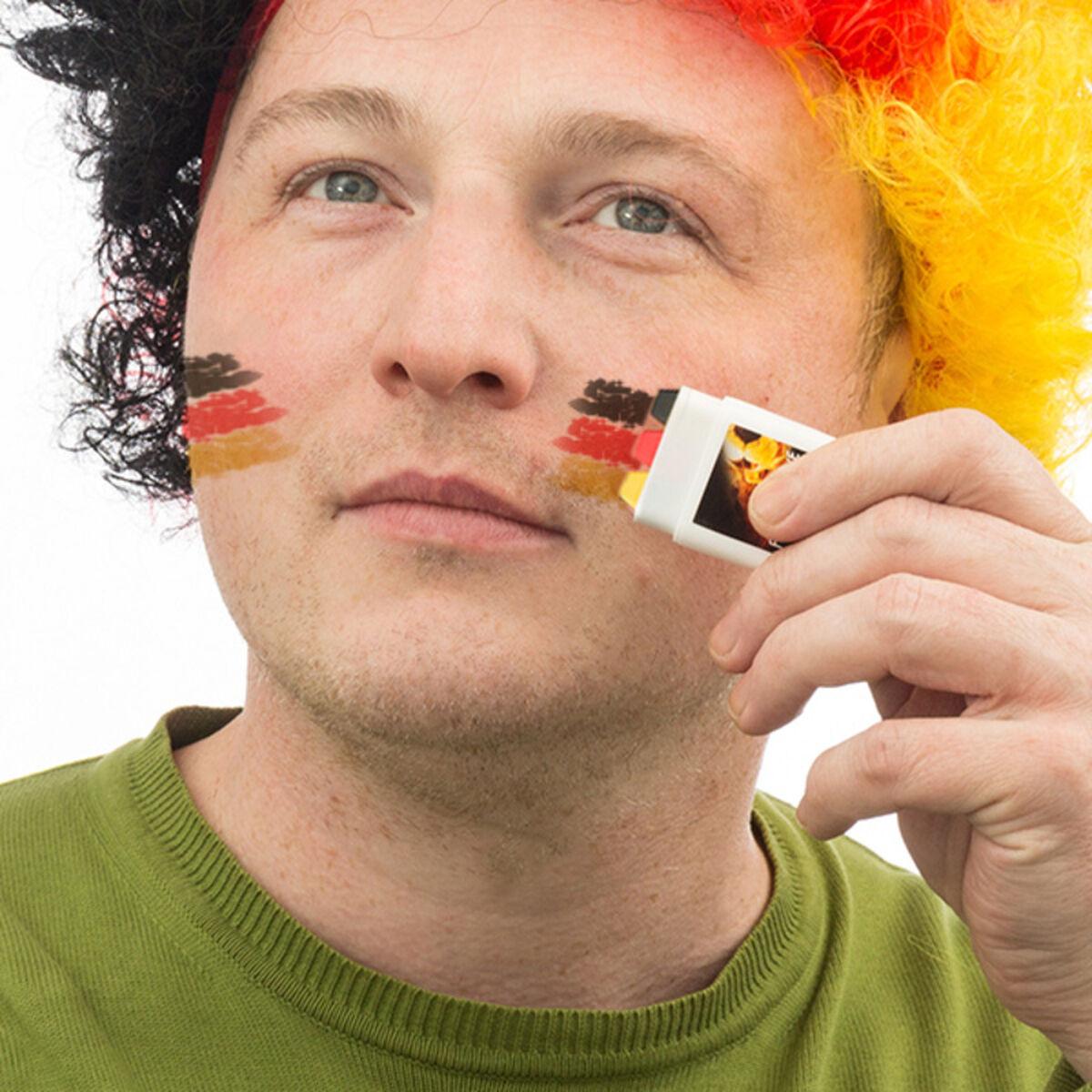 Ansigtsfarve - tricolor stift i sort, rød og gul