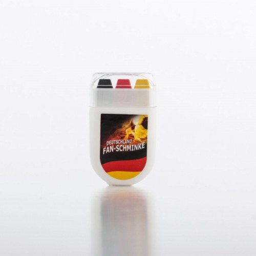 Ansigtsfarve - tricolor stift i sort, rød og gul