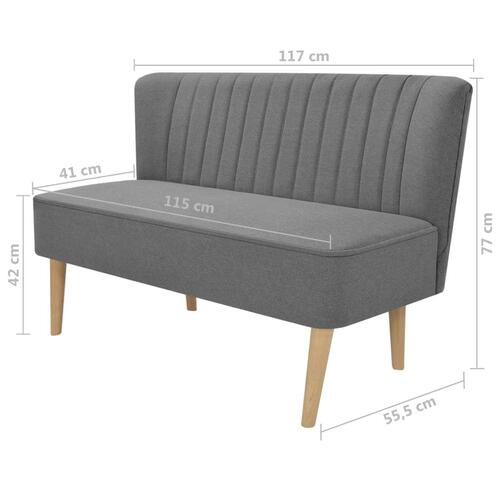 Stofsofa 117x55,5x77 cm lysegrå