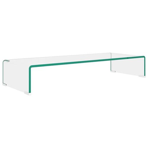 TV-bord/monitorstand i klart glas 80x30x13 cm