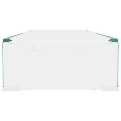 TV-bord/monitorstand i klart glas 80x30x13 cm