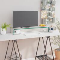 TV-stander/monitorstand klart glas 90x30x13 cm
