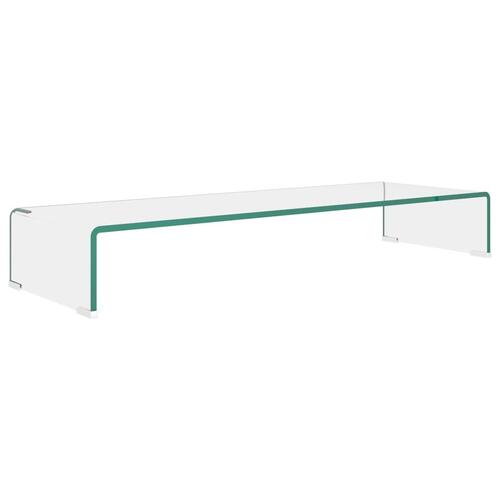 TV-stander/monitorstand klart glas 90x30x13 cm