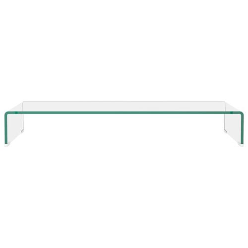TV-stander/monitorstand klart glas 90x30x13 cm